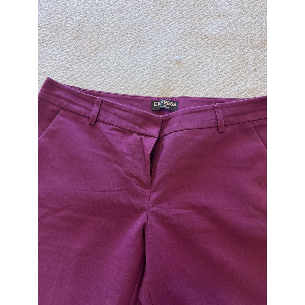 Express Columnist Ankle Pants Purple Mid Rise Straight Leg Trousers Size 10 - Picture 2 of 5